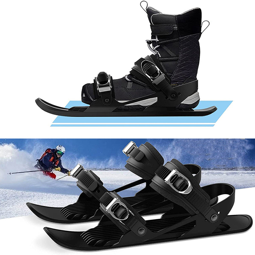 KAZIVAL Mini-Ski Skates – Adjustable Short Skis for Winter Boots 